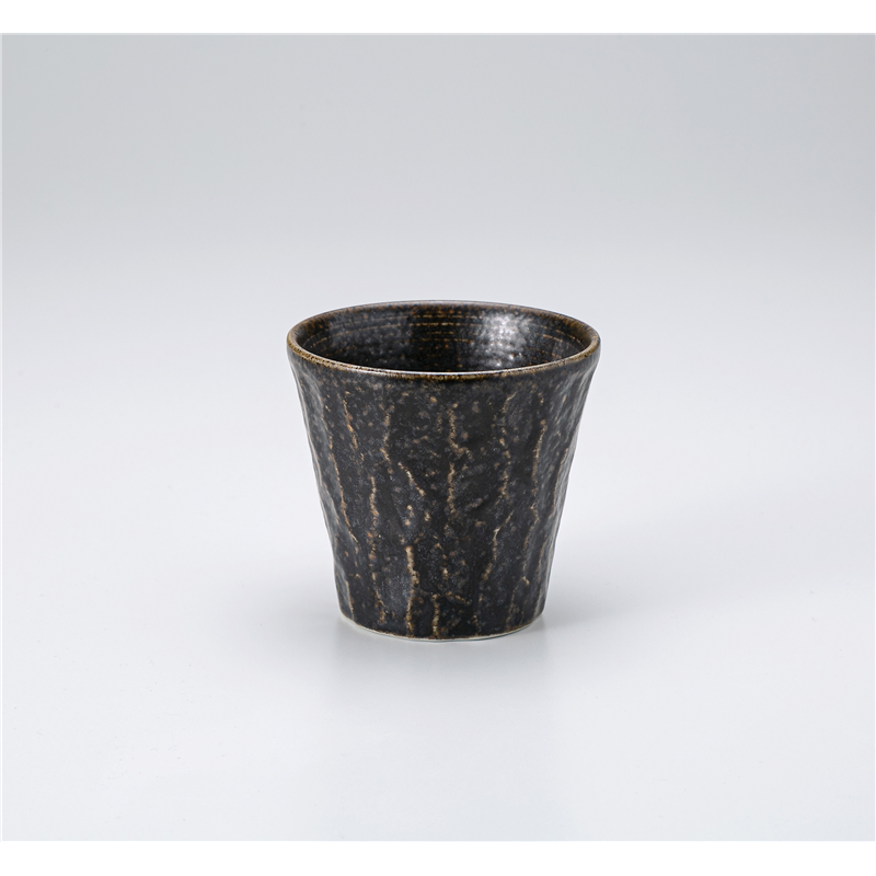 古林陶器 フリーカップ(ロック) 黒いらぼ 焼酎カップ 1325750340 1個（ご注文単位1個）【直送品】