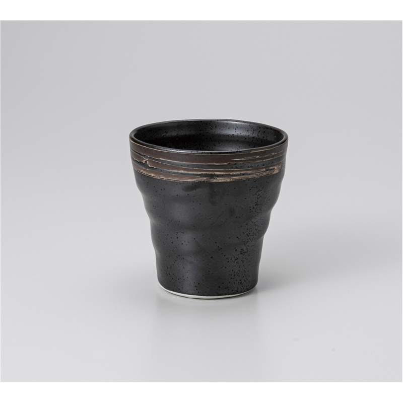 古林陶器 フリーカップ(ビール) 黒釉刷毛フリーカップ 1228140326 1個（ご注文単位1個）【直送品】
