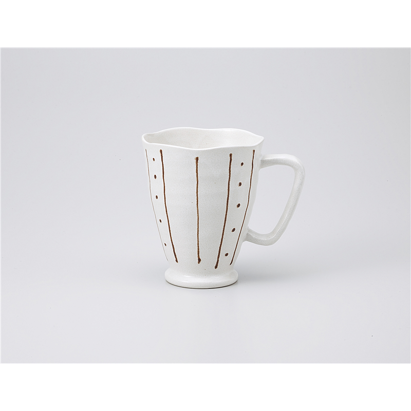 古林陶器 ビールジョッキ・フリーカップ 白マット水玉トクサジョッキ 1128930557 1個（ご注文単位1個）【直送品】