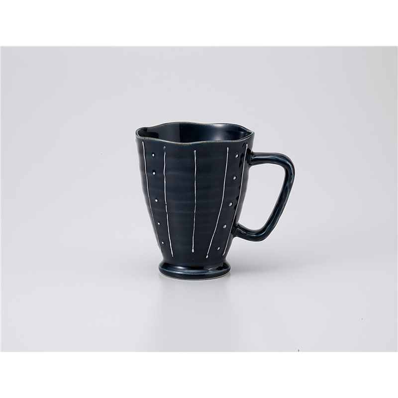 古林陶器 ビールジョッキ・フリーカップ 青釉水玉トクサジョッキ 1128930657 1個（ご注文単位1個）【直送品】