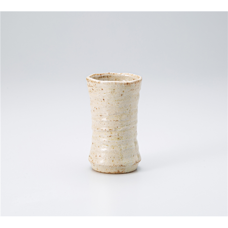 古林陶器 ビールジョッキ・フリーカップ 粉引うす茶削り一口コップ 1325940660 1個（ご注文単位1個）【直送品】