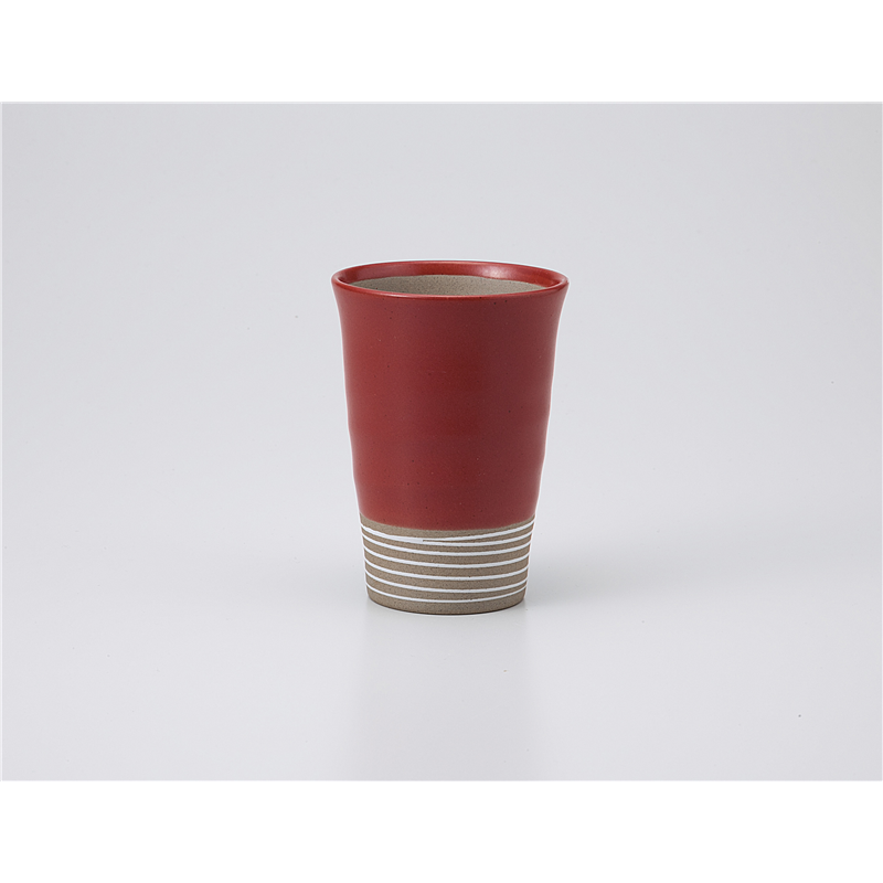 古林陶器 ビールジョッキ・フリーカップ ミュンヘン イッチン ヌリワケ赤マット 1128950356 1個（ご注文単位1個）【直送品】