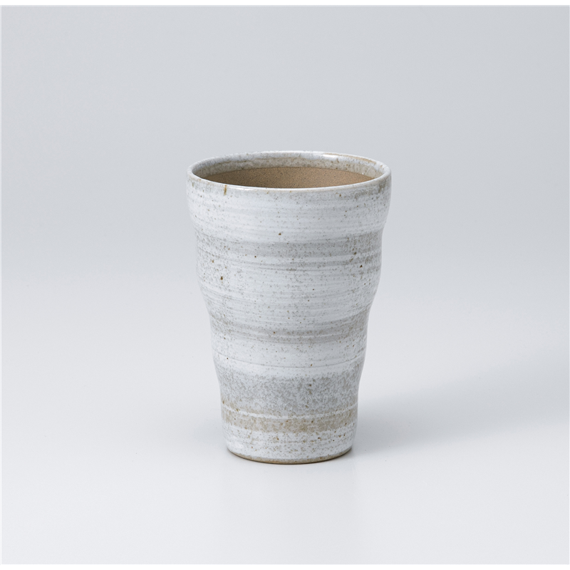 古林陶器 ビールジョッキ・フリーカップ ねじりタンブラー 青磁オフケ 1129120356 1個（ご注文単位1個）【直送品】