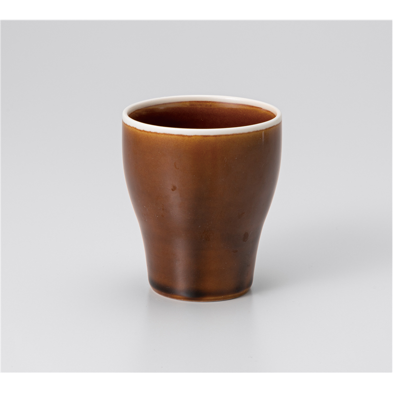 古林陶器 フリーカップ 渕透明釉流アメカップ 1228530425 1個（ご注文単位1個）【直送品】