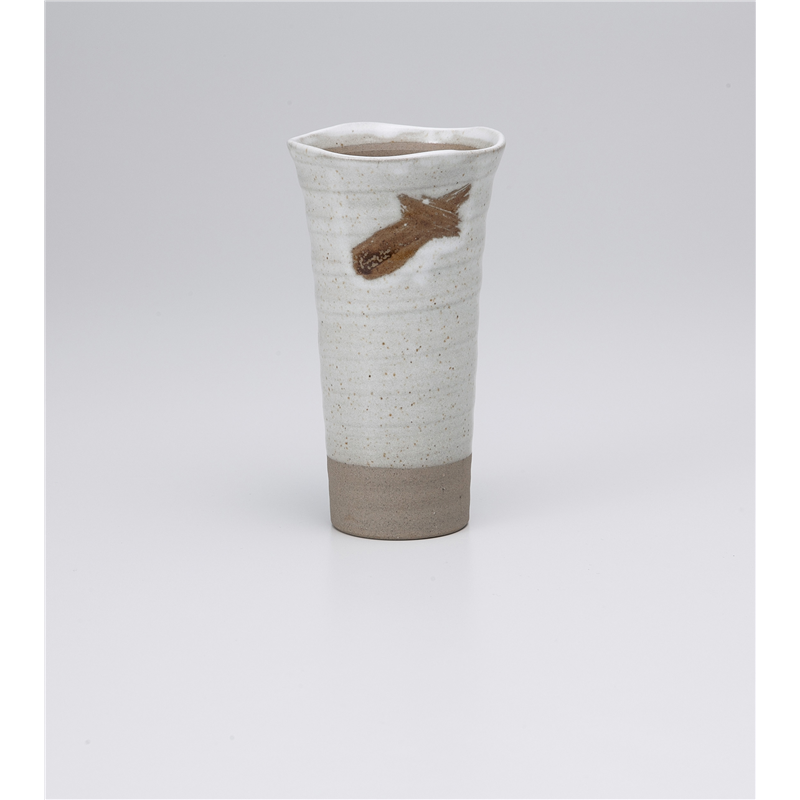 古林陶器 フリーカップ ノッポビール 粉引宿木ハケ 1029550356 1個（ご注文単位1個）【直送品】