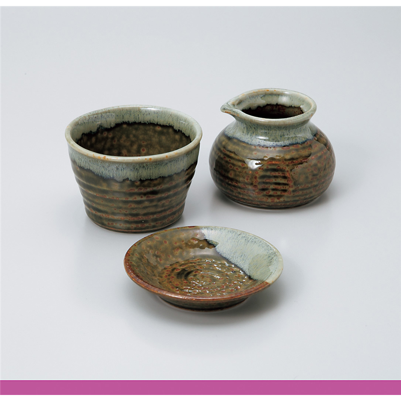 古林陶器 そば用品 織部白流しそば徳利 929811047 1個（ご注文単位1個）【直送品】