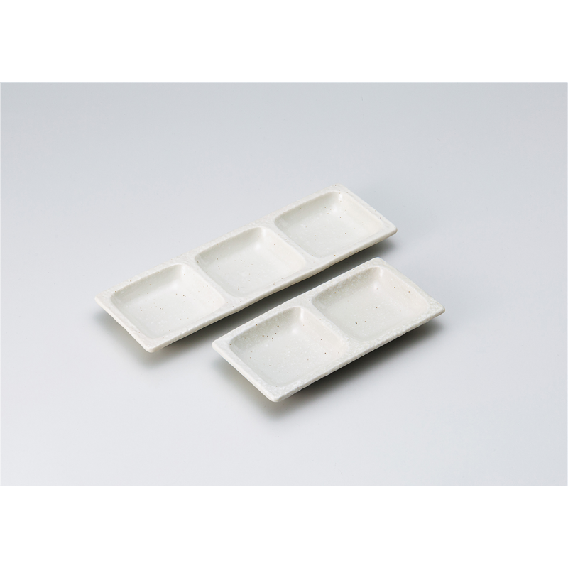 古林陶器 そば用品・薬味皿 粉引3品皿 1326820161 1個（ご注文単位1個）【直送品】