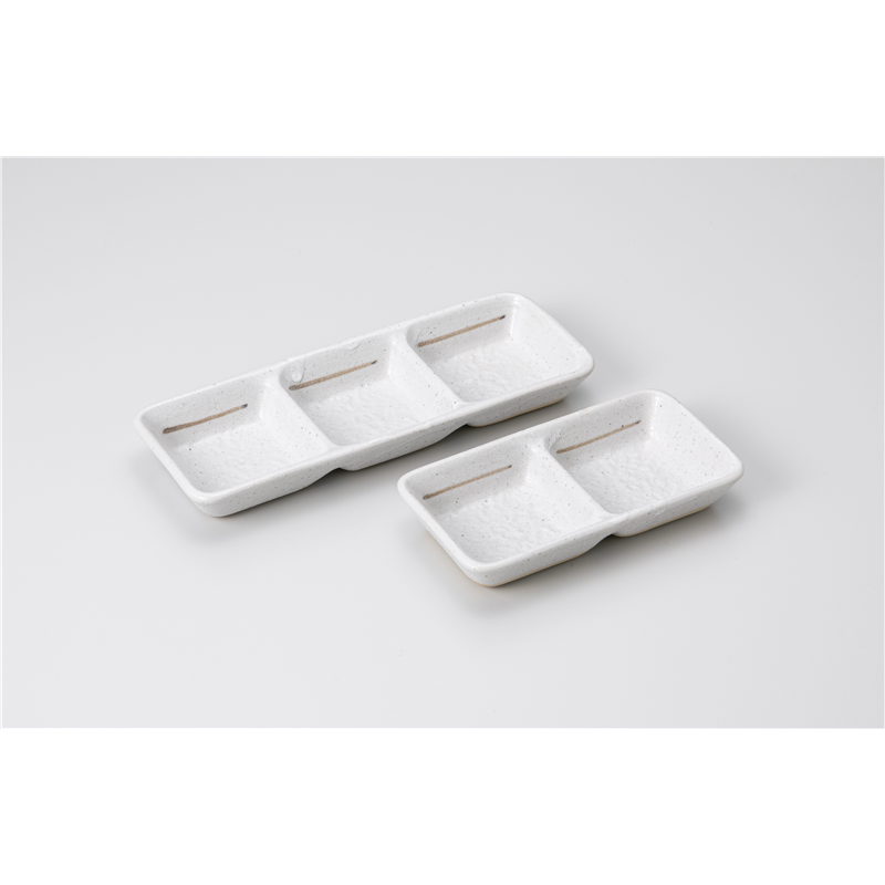 古林陶器 そば用品・薬味皿 ねずみ志野3品盛(大) 1229310170 1個（ご注文単位1個）【直送品】