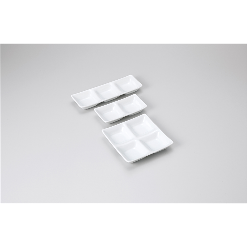 古林陶器 そば用品・薬味皿 スワン四品皿 白 1229340779 1個（ご注文単位1個）【直送品】