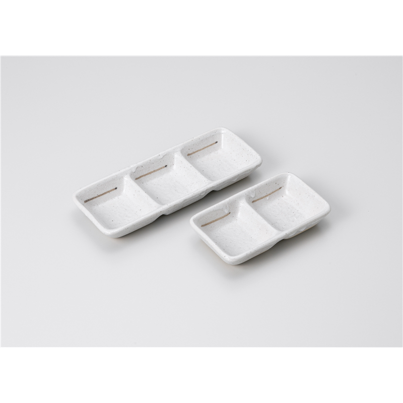 古林陶器 そば用品・薬味皿 ねずみ志野3品盛(小) 1229620370 1個（ご注文単位1個）【直送品】