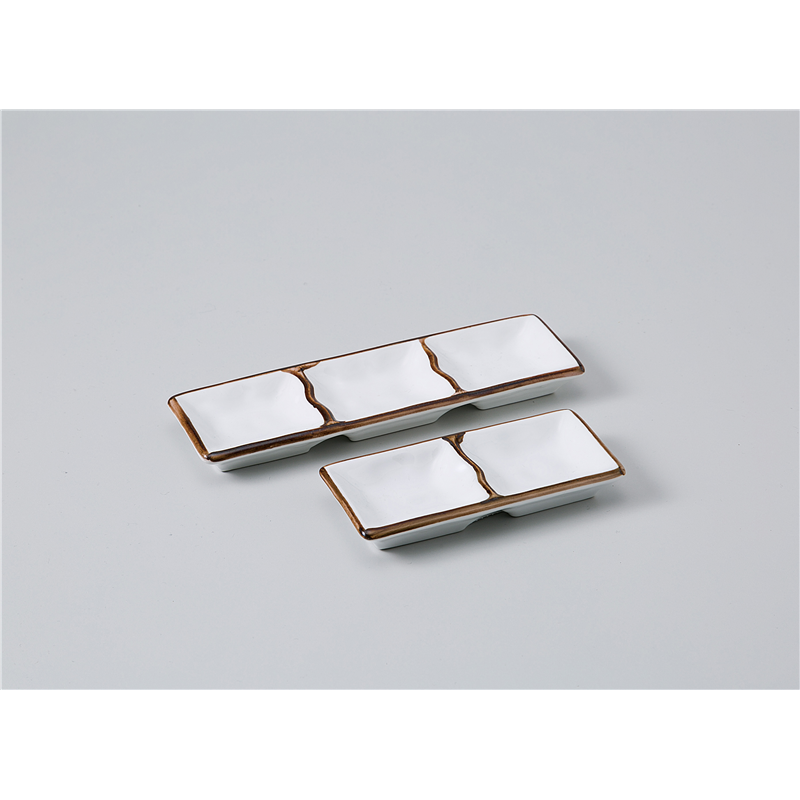 古林陶器 そば用品・薬味皿 茶渕三品盛 1130230178 1個（ご注文単位1個）【直送品】