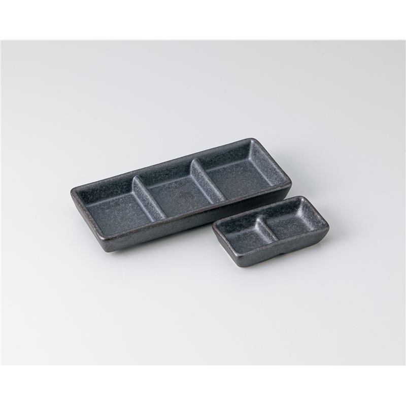 古林陶器 そば用品・薬味皿 窯変消炭三品皿 1327230125 1個（ご注文単位1個）【直送品】
