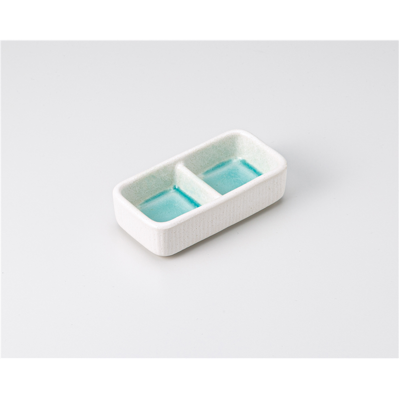 古林陶器 そば用品・薬味皿 白流水2品盛 1230040370 1個（ご注文単位1個）【直送品】