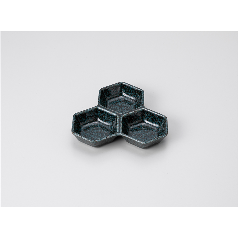 古林陶器 そば用品・薬味皿 青唐津3品皿 1230110370 1個（ご注文単位1個）【直送品】