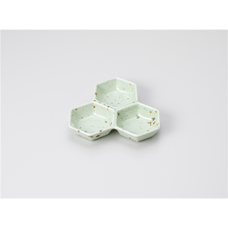 古林陶器 そば用品・薬味皿 わさび斑点3品皿 1230130370 1個（ご注文単位1個）【直送品】
