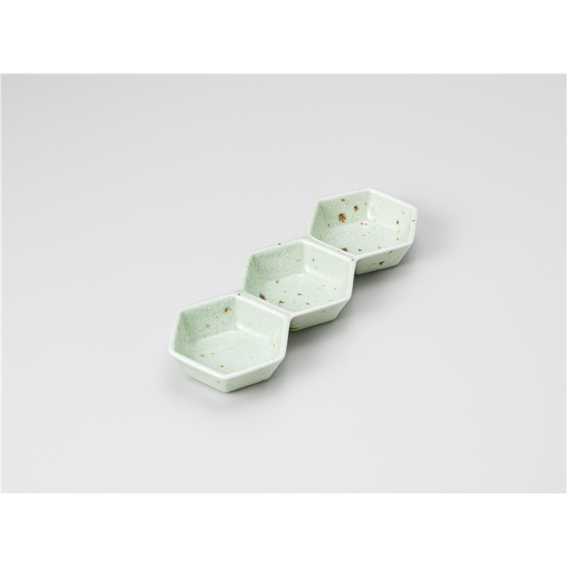古林陶器 そば用品・薬味皿 わさび斑点3品盛 1230130470 1個（ご注文単位1個）【直送品】