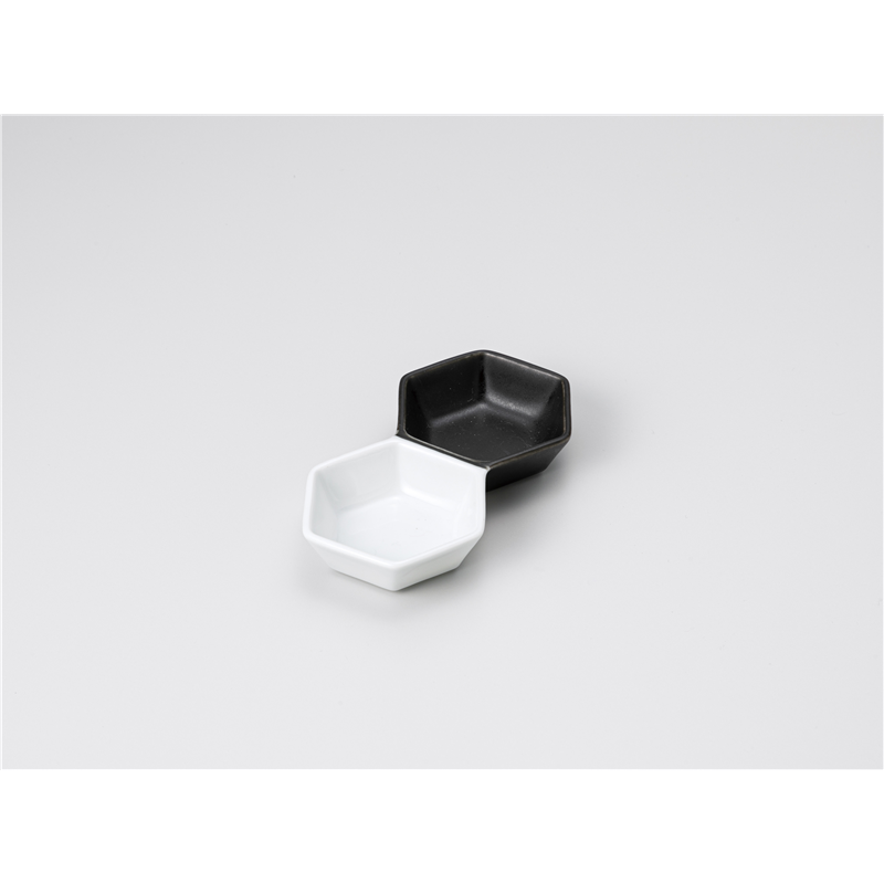 古林陶器 そば用品・薬味皿 ハーフ六角二連皿 1230140347 1個（ご注文単位1個）【直送品】