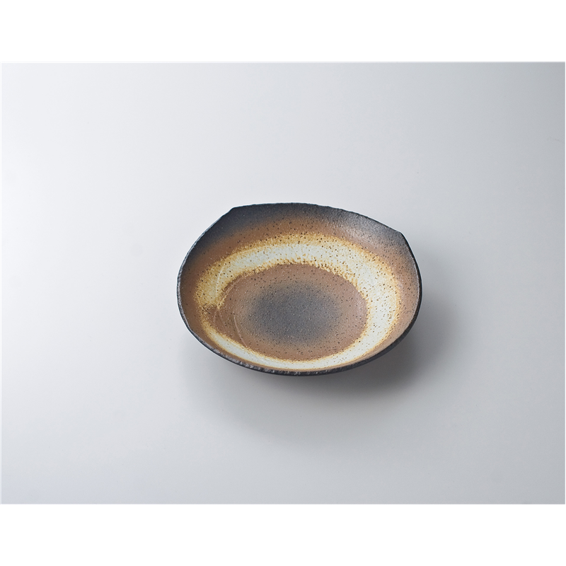 古林陶器 めん皿 黒備前つゆ草8.0浅鉢 621340425 1個（ご注文単位1個）【直送品】