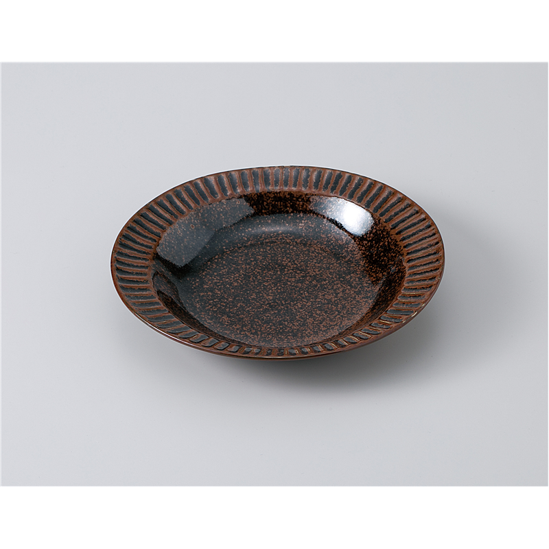 古林陶器 めん皿 窯変天目22.5cm楕円皿 1130720463 1個（ご注文単位1個）【直送品】