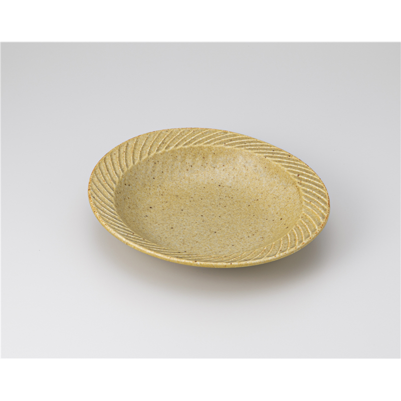 古林陶器 めん皿 タークカレー皿 黄マット 1230340361 1個（ご注文単位1個）【直送品】