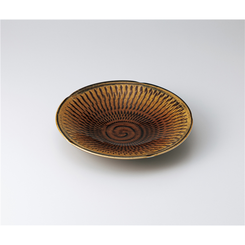 古林陶器 めん皿 飛び鉋(アメ)7.0深皿 1327940135 1個（ご注文単位1個）【直送品】