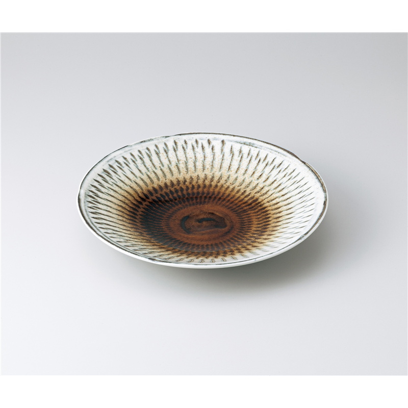 古林陶器 めん皿 飛び鉋(白)7.0深皿 1327940335 1個（ご注文単位1個）【直送品】