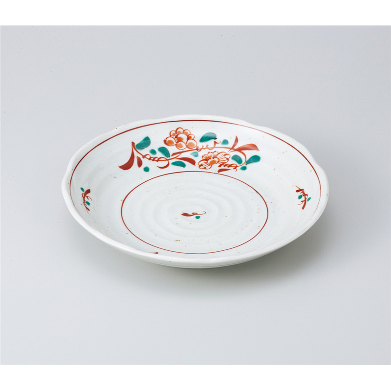 古林陶器 めん皿 粉引花万暦7.0深皿 829810347 1個（ご注文単位1個）【直送品】