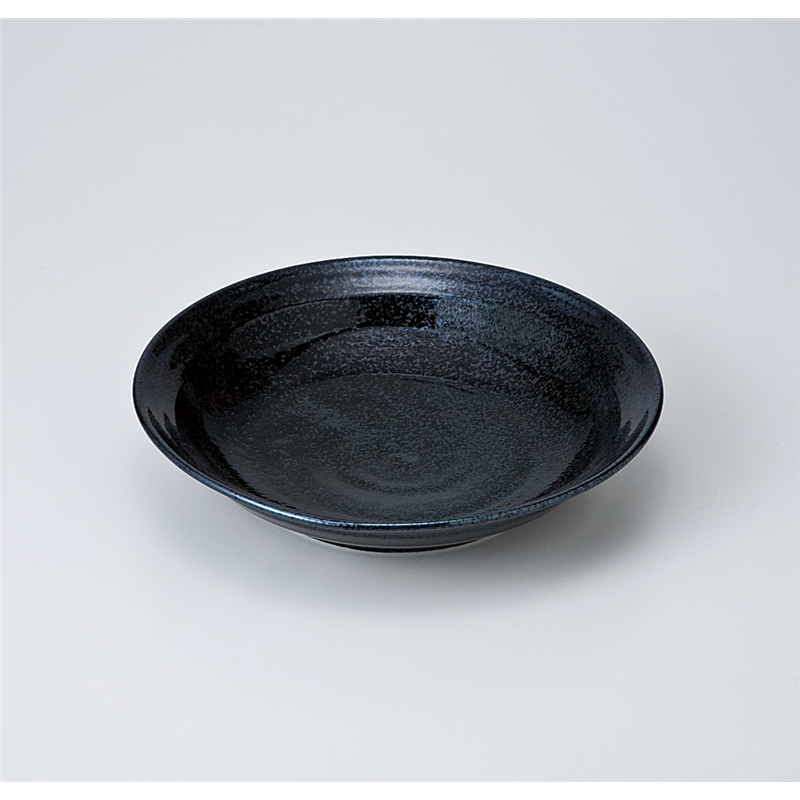 古林陶器 めん皿 黒結晶7.0深皿 719830225 1個（ご注文単位1個）【直送品】