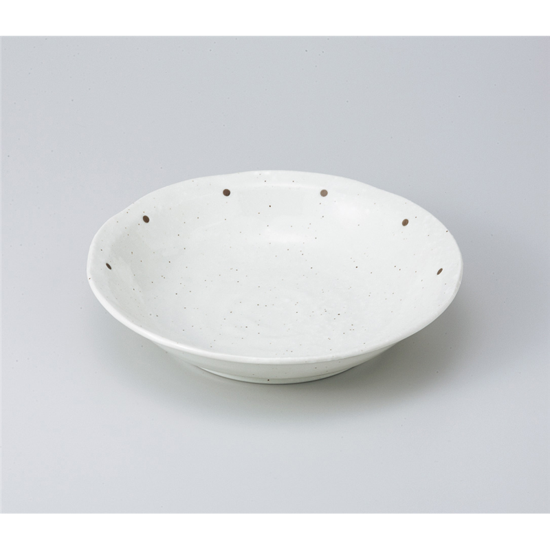 古林陶器 めん皿 粉引ドット7.0深皿 820320111 1個（ご注文単位1個）【直送品】