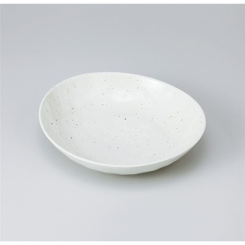 古林陶器 めん皿 雪粉引 楕円21カレー皿 930820141 1個（ご注文単位1個）【直送品】