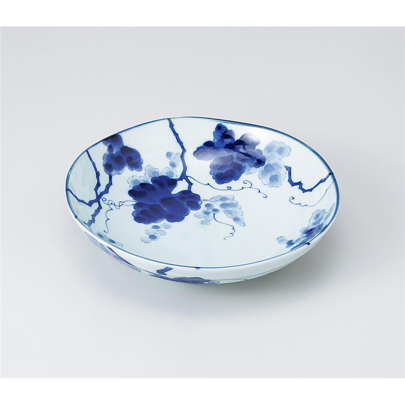 古林陶器 めん皿 藍染ぶどう6.8麺皿 931120241 1個（ご注文単位1個）【直送品】