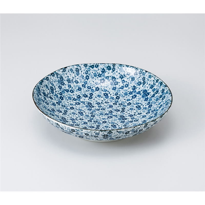 古林陶器 めん皿 藍染小花6.8深皿 931140116 1個（ご注文単位1個）【直送品】
