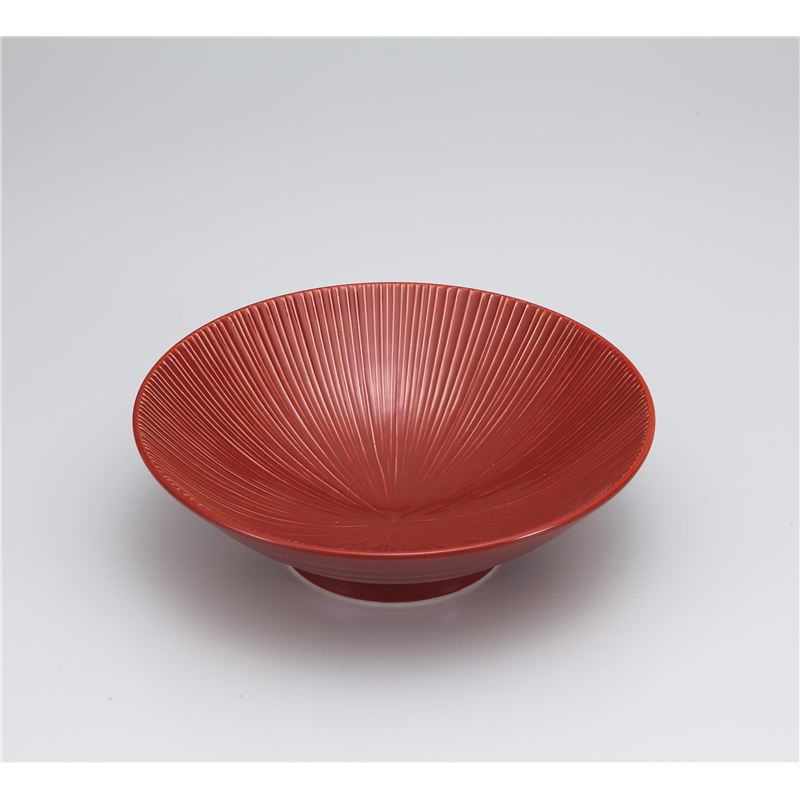 古林陶器 めん皿 千段朱 千段8.0麺鉢 1031820161 1個（ご注文単位1個）【直送品】
