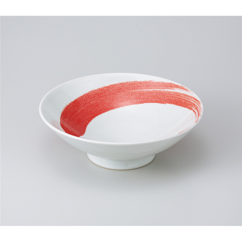 古林陶器 めん皿 赤刷毛8.0盛鉢 829640326 1個（ご注文単位1個）【直送品】