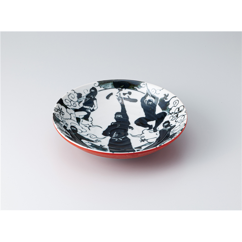 古林陶器 めん皿 忍者 7.0盛皿 黒 1328540101 1個（ご注文単位1個）【直送品】