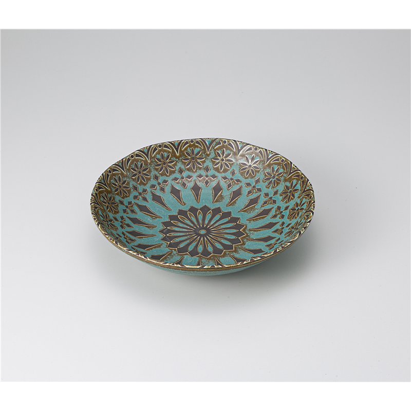 古林陶器 めん皿 ザフラ 緑青 8吋スープ 1231030101 1個（ご注文単位1個）【直送品】