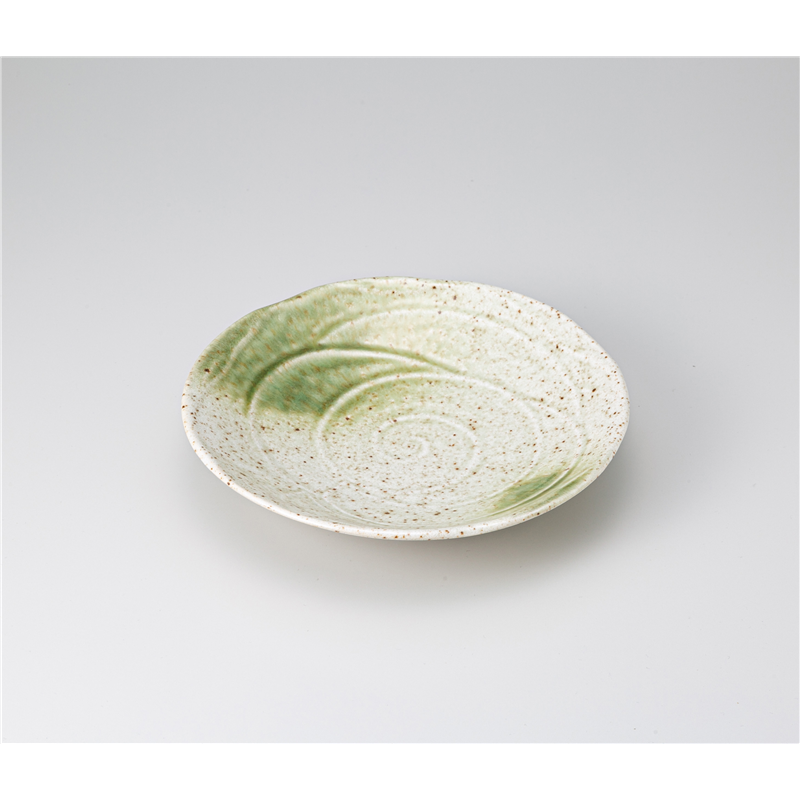 古林陶器 めん皿 民芸三彩 織部吹き7.0深皿 1231020241 1個（ご注文単位1個）【直送品】