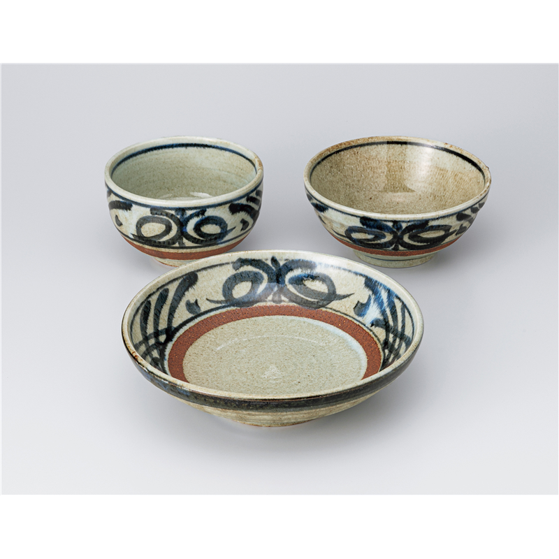 古林陶器 めん皿(つけ麺) 信楽唐草7.5深皿 728410531 1個(ご注文単位1個)【直送品】