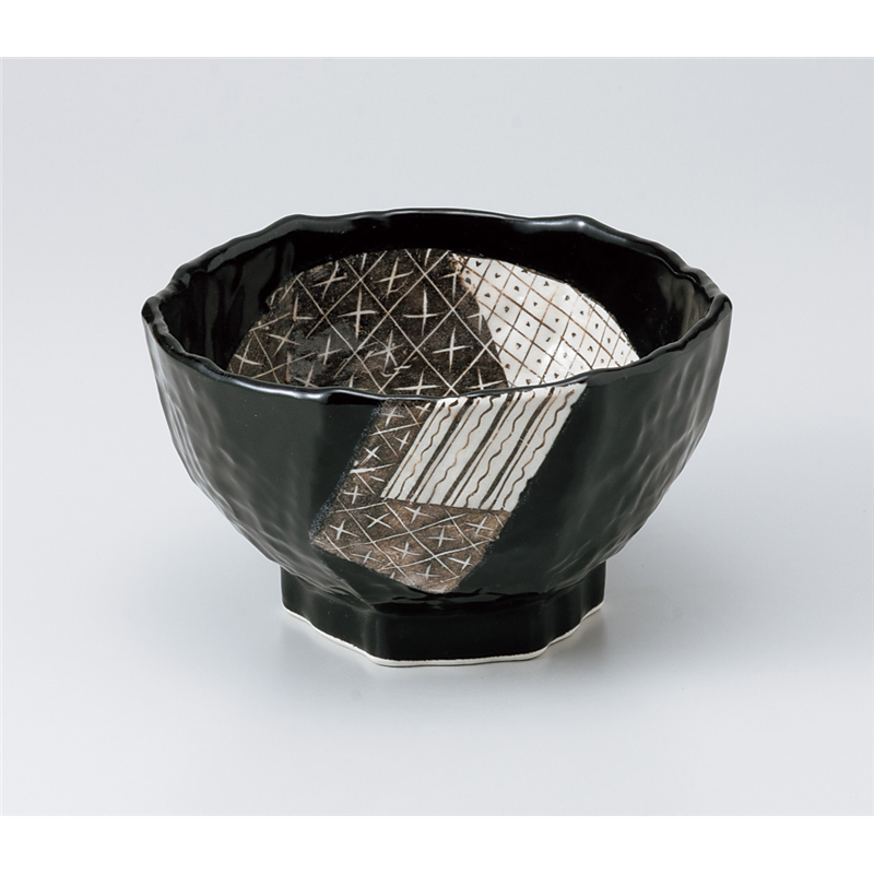古林陶器 シリーズ丼 黒織部六角6.0丼 932220305 1個(ご注文単位1個)【直送品】