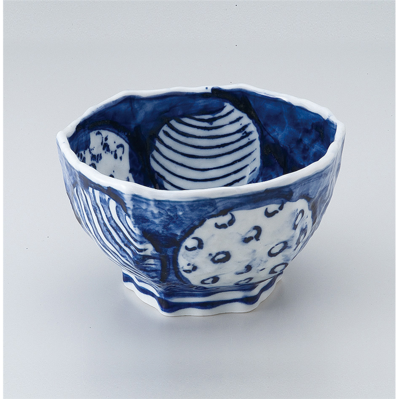 古林陶器 シリーズ丼 染付丸紋六角丼(大) 530230230 1個(ご注文単位1個)【直送品】