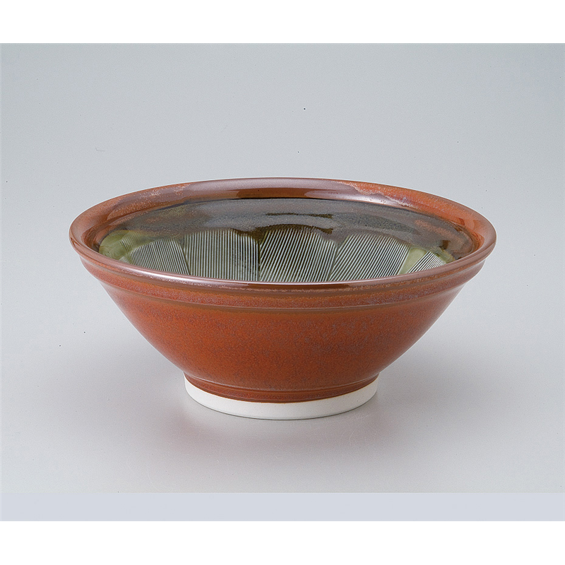 古林陶器 丼 赤釉7.0スリ鉢丼 530550430 1個（ご注文単位1個）【直送品】