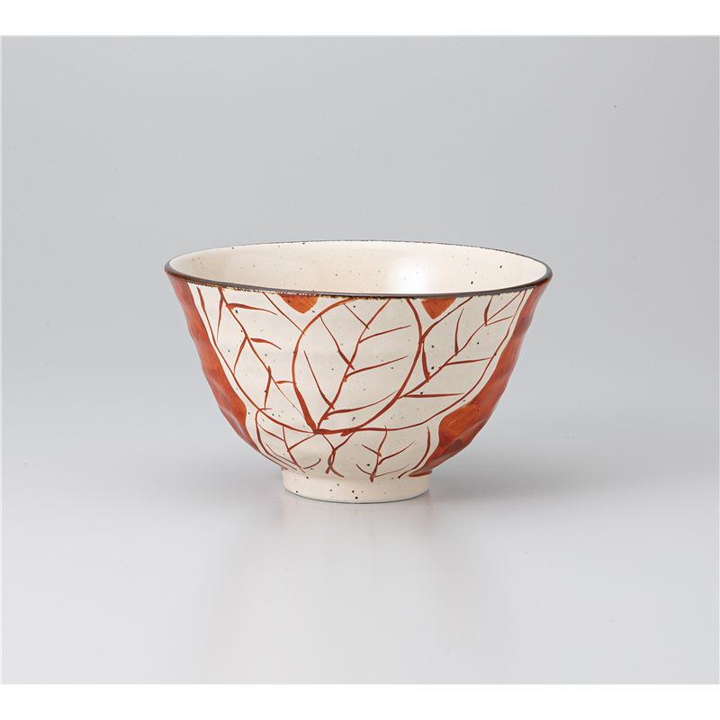古林陶器 丼 手描き5.0丼 赤ダミ木の葉 1231950115 1個（ご注文単位1個）【直送品】