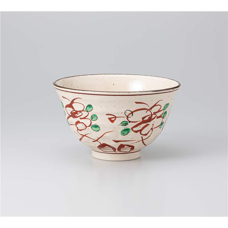 古林陶器 丼 手描き5.0丼 赤絵二輪花 1231950315 1個（ご注文単位1個）【直送品】