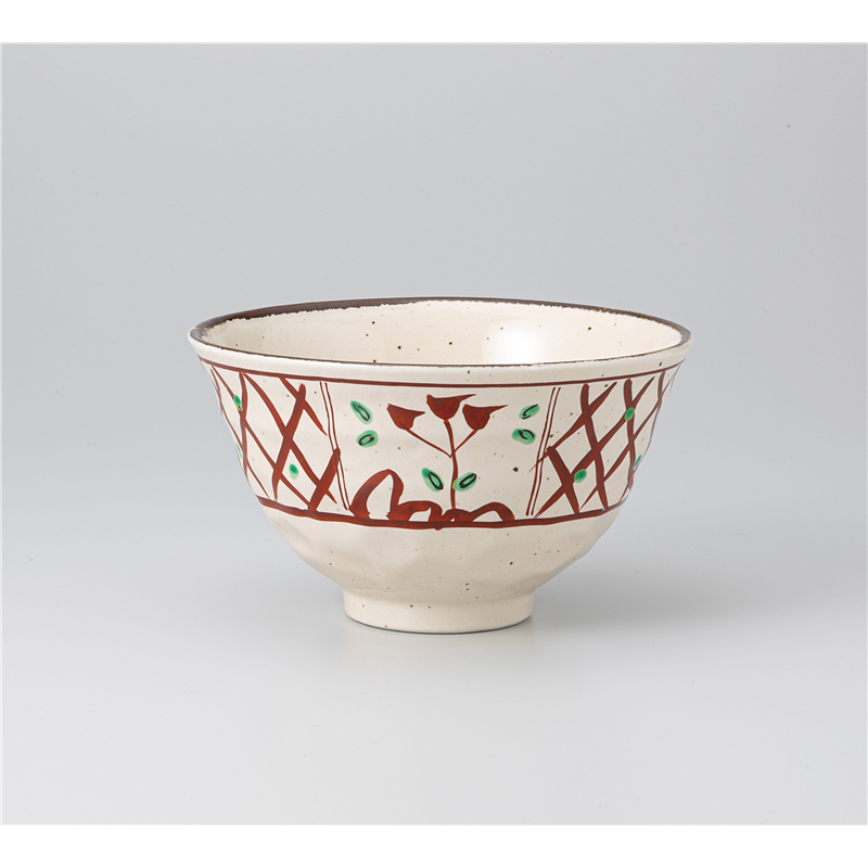 古林陶器 丼 手描き5.0丼 格子間取花 1231950215 1個（ご注文単位1個）【直送品】