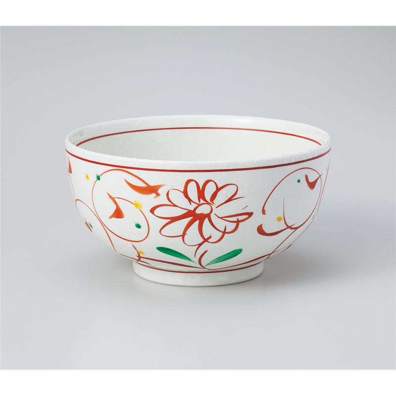 古林陶器 丼 粉引赤絵花お好み丼(大) 830650430 1個（ご注文単位1個）【直送品】