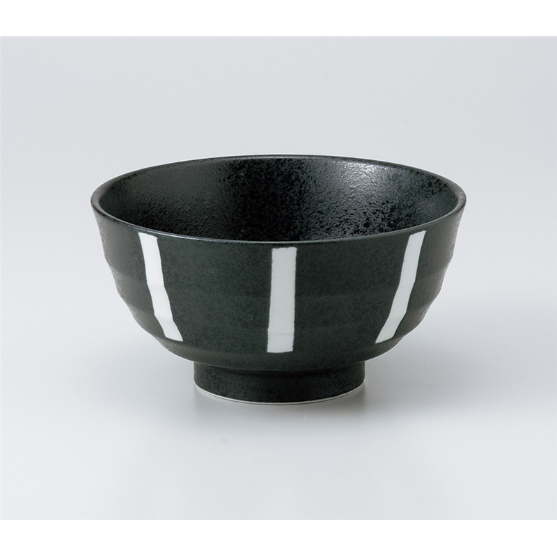 古林陶器 丼 黒結晶ストライプ5.5多用丼 933130211 1個（ご注文単位1個）【直送品】