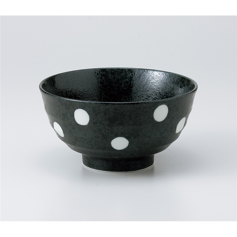 古林陶器 丼 黒結晶ドット5.5多用丼 933120211 1個（ご注文単位1個）【直送品】