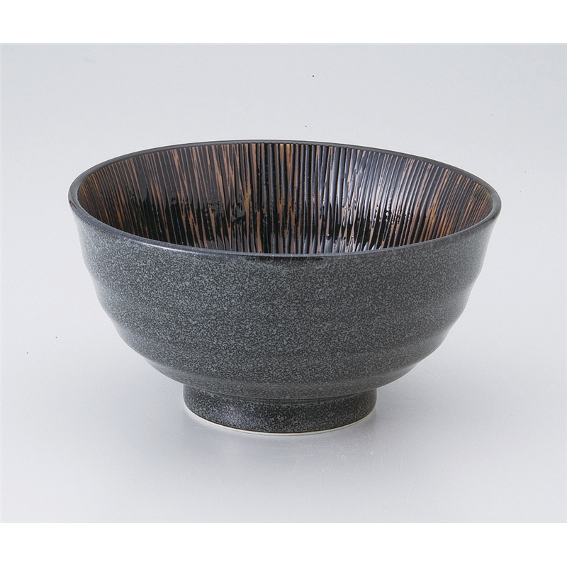 古林陶器 丼 刻み乱十草漆黒5.5多用丼 530940124 1個（ご注文単位1個）【直送品】