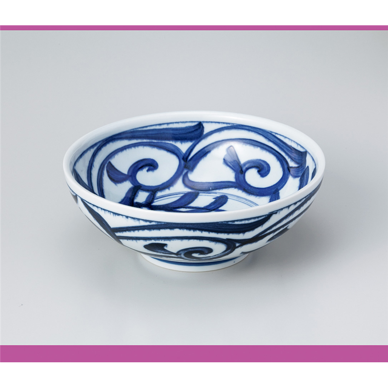 古林陶器 丼 藍草紋麺鉢 830950141 1個（ご注文単位1個）【直送品】