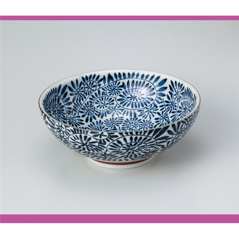 古林陶器 丼 藍染タコ唐草 麺鉢 830950460 1個（ご注文単位1個）【直送品】